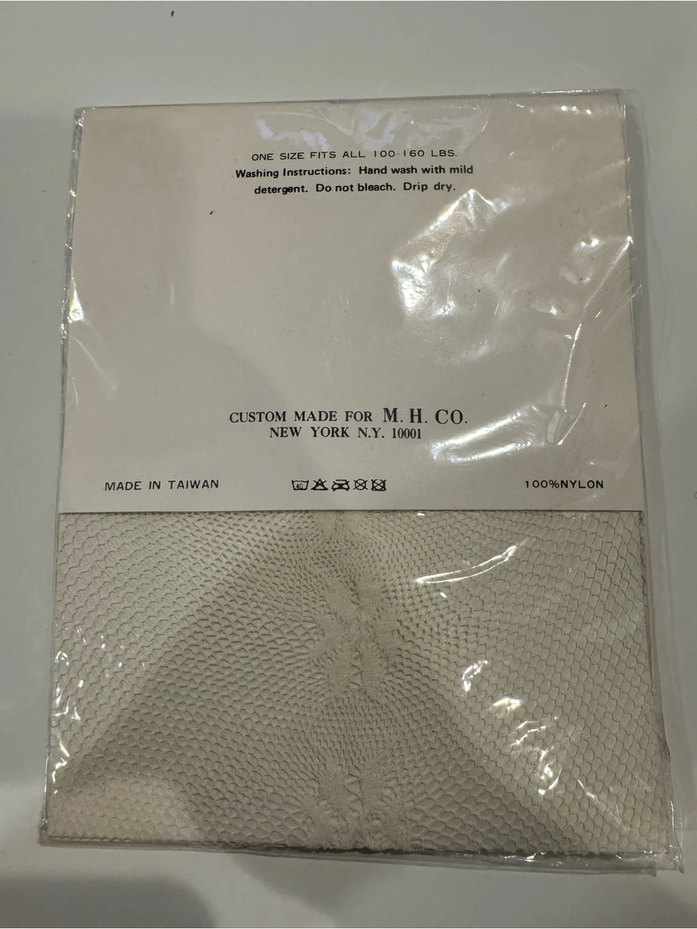 Vintage NOS Yoffi Pantyhose White Lace Limited Edition Design One Size 100-160lb